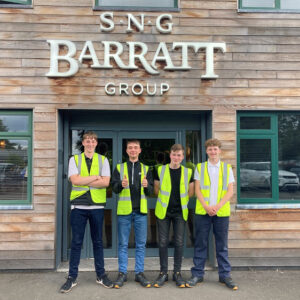 Taylor, Lewis, Harry and Elliot at SNG Barratt