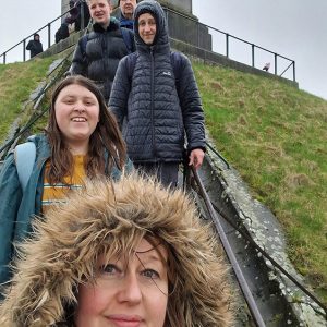 At the top of the Lion's Mound