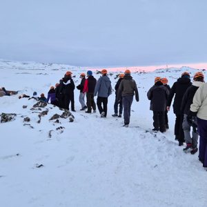 Heading into the Raufarhólshellir Cave